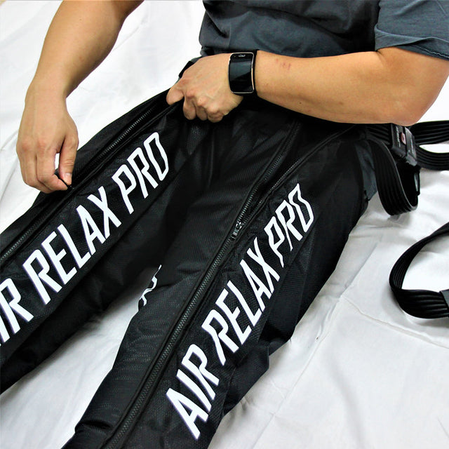 Air Relax Pro Compression therapy Pneumatic compression Muscle recovery Circulation booster Free padded travel bag Portable recovery system Athletic recovery Recovery sleeves Muscle pain relief Leg massage Deep vein thrombosis prevention Compression boots