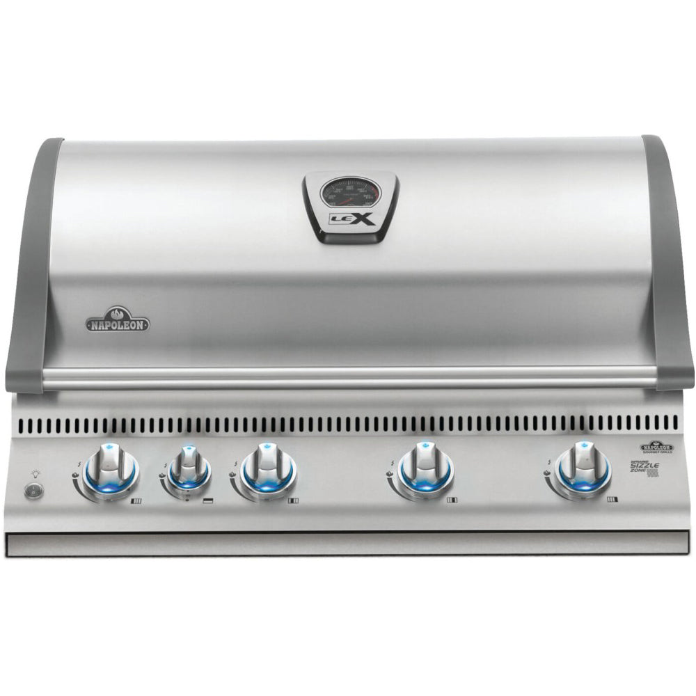 Napoleon LEX 605 Built-in BBQ Natural Gas BBQ 304 Stainless Steel Outdoor Grill Cooking Performance Grilling Features Infrared Sizzle Zone Rotisserie Burner Multiple Burners Grill Accessories Built-in Design Cooking Grids