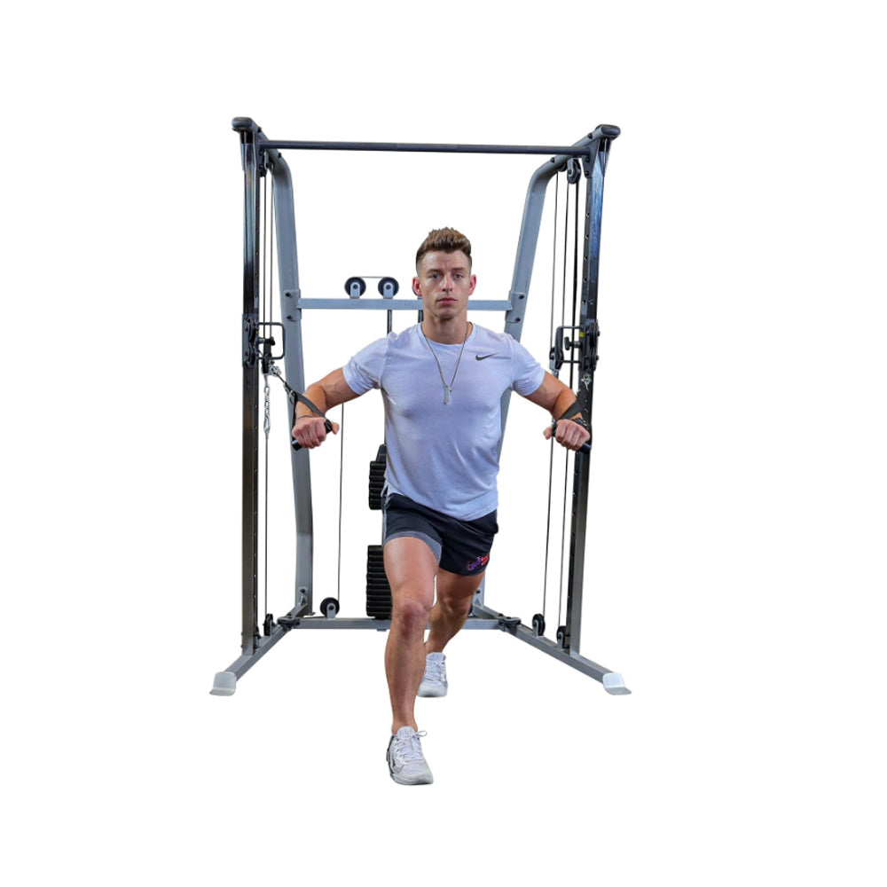 Powerline Functional Trainer Single Stack Functional Trainer Cable-based Strength Training Home Gym Equipment Resistance Training Machine Multi-Functional Exercise Equipment Adjustable Pulleys Weight Stack Machine Upper and Lower Body Workouts Dual Independent Weight Stacks Cable Crossover Machine