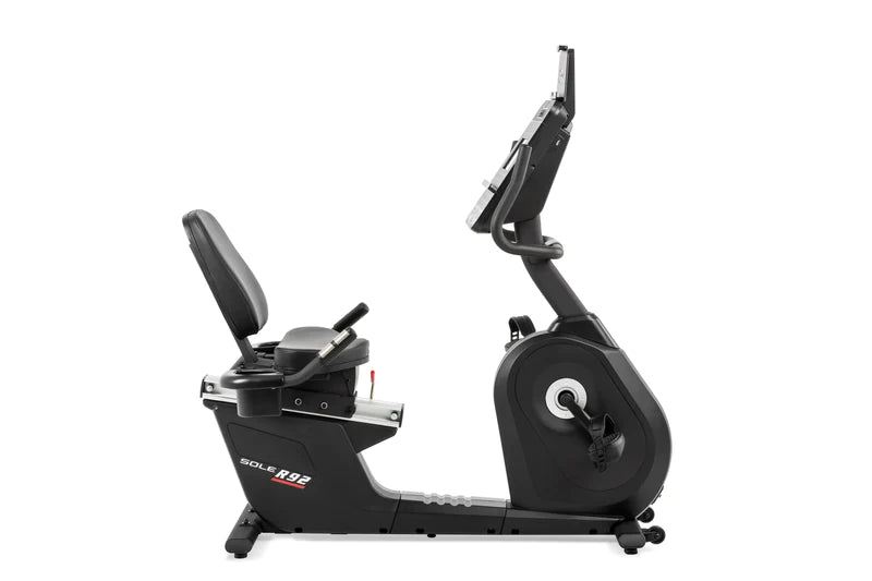 Sole R92 Recumbent Bike Recumbent exercise bike Indoor cycling Cardio equipment Fitness bike Exercise machine Stationary bike Home gym equipment Adjustable seat LCD display Resistance levels Heart rate monitor
