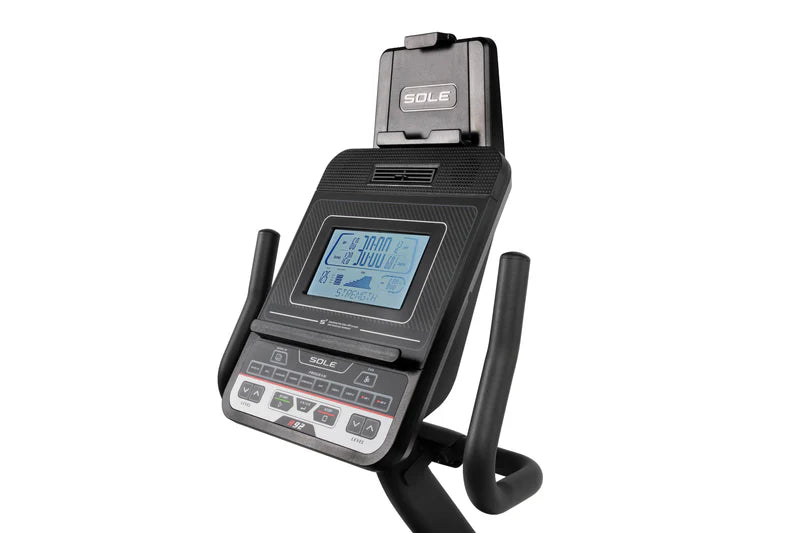 Sole R92 Exercise bike Fitness equipment Indoor cycling Home gym Cardio workout Stationary bike Adjustable seat Resistance levels LCD display Bluetooth connectivity Workout programs