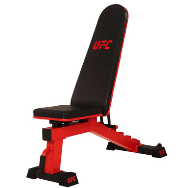 UFC Deluxe FID Bench Adjustable Weight Bench Flat/Incline/Decline Bench Fitness Bench Gym Bench Exercise Bench Multi-Purpose Bench Weight Training Bench Home Gym Equipment Fitness Gear Workout Bench Strength Training Bench Folding Workout Bench Adjustable Backrest Bench