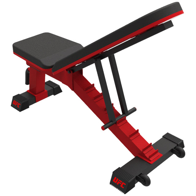 UFC Deluxe FID Bench Adjustable Weight Bench Flat/Incline/Decline Bench Fitness Bench Gym Bench Exercise Bench Multi-Purpose Bench Weight Training Bench Home Gym Equipment Fitness Gear Workout Bench Strength Training Bench Folding Workout Bench Adjustable Backrest Bench