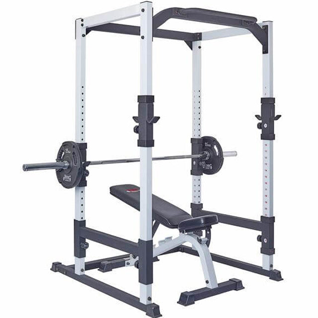 York FTS Power Cage Power rack with pulley system Hi/Low Pulley attachment Weight plate storage Strength training equipment Home gym setup Fitness cage with pulley Adjustable weight rack Multi-functional power cage Resistance training station Cable pulley attachment Weight stack pulley system