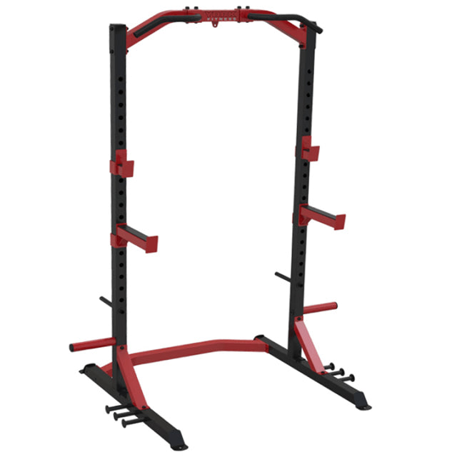 York Delta Utility Half Rack Power rack Half rack Weightlifting rack Strength training equipment Gym equipment Home gym Fitness rack Squat rack Adjustable J-hooks Spotter arms Pull-up bar Multi-functional rack Weightlifting accessories